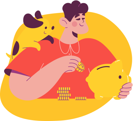 Man with a piggy bank